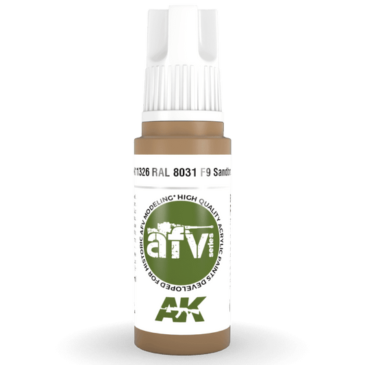 AK Interactive 3rd Generation acrylic paint RAL 8031 F9 Sandbraun 17ml dropper bottle