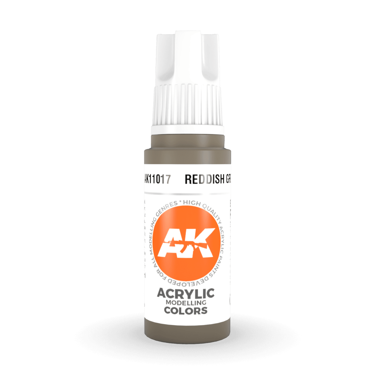 AK Interactive 3rd Generation acrylic paint Reddish Grey – Standard 17ml dropper bottle