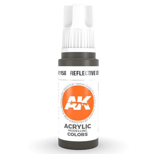 AK Interactive 3rd Generation acrylic paint Reflective Green 17ml dropper bottle