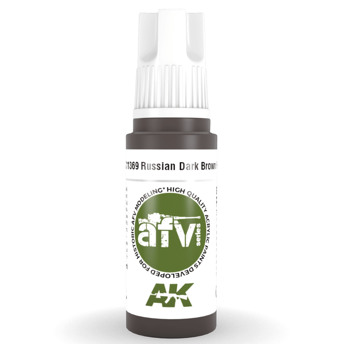 AK Interactive 3rd Generation acrylic paint Russian Dark Brown 6K 17ml dropper bottle