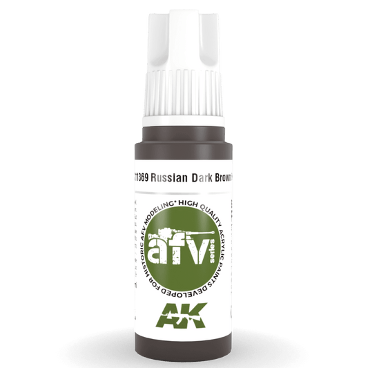 AK Interactive 3rd Generation acrylic paint Russian Dark Brown 6K 17ml dropper bottle
