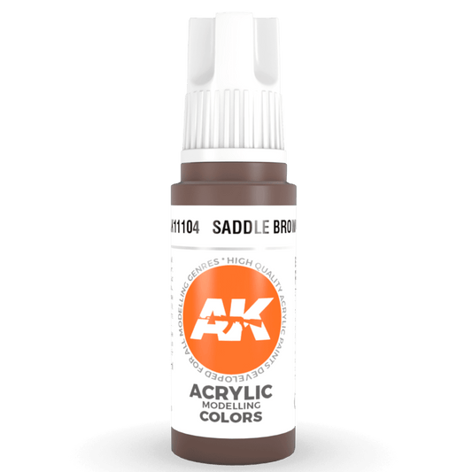 AK Interactive 3rd Generation acrylic paint Saddle Brown 17ml dropper bottle