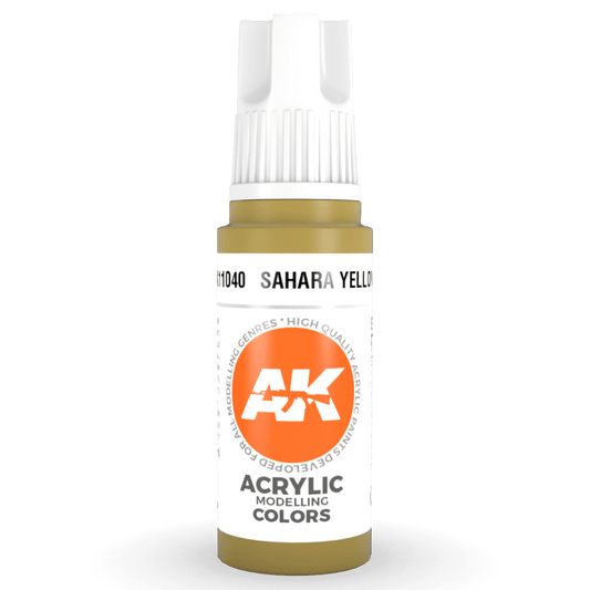 AK Interactive 3rd Generation acrylic paint Sahara Yellow 17ml dropper bottle