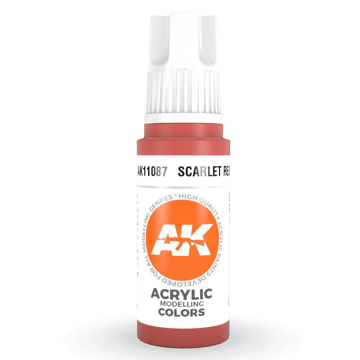 AK Interactive 3rd Generation acrylic paint Scarlet Red 17ml dropper bottle