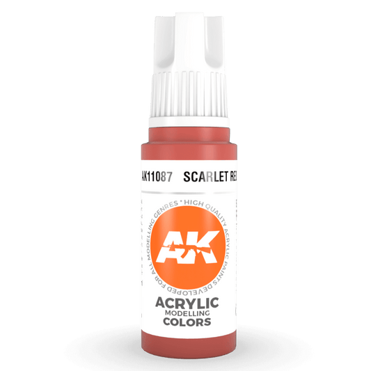 AK Interactive 3rd Generation acrylic paint Scarlet Red 17ml dropper bottle