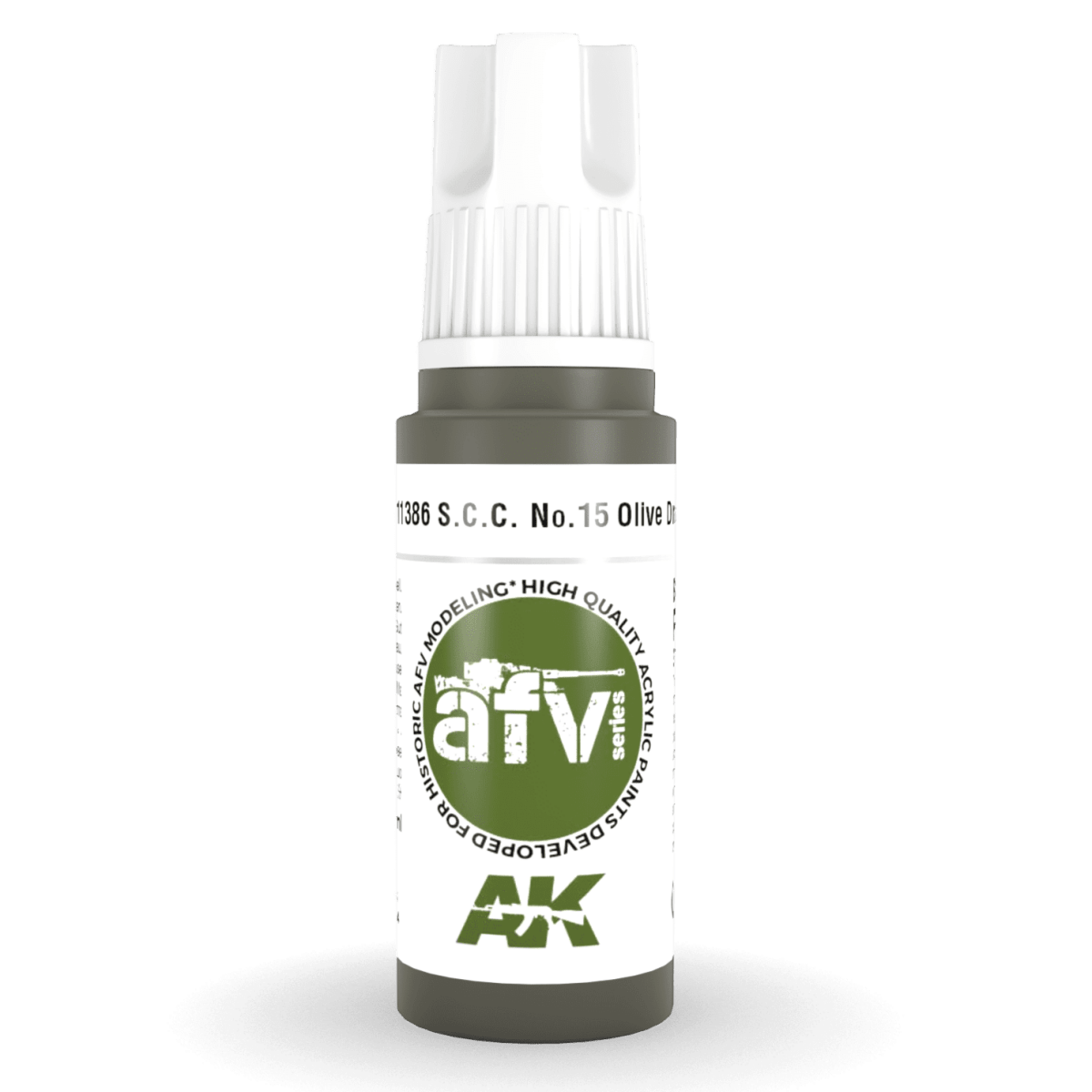 AK Interactive 3rd Generation acrylic paint S.C.C. No.15 Olive Drab 17ml dropper bottle