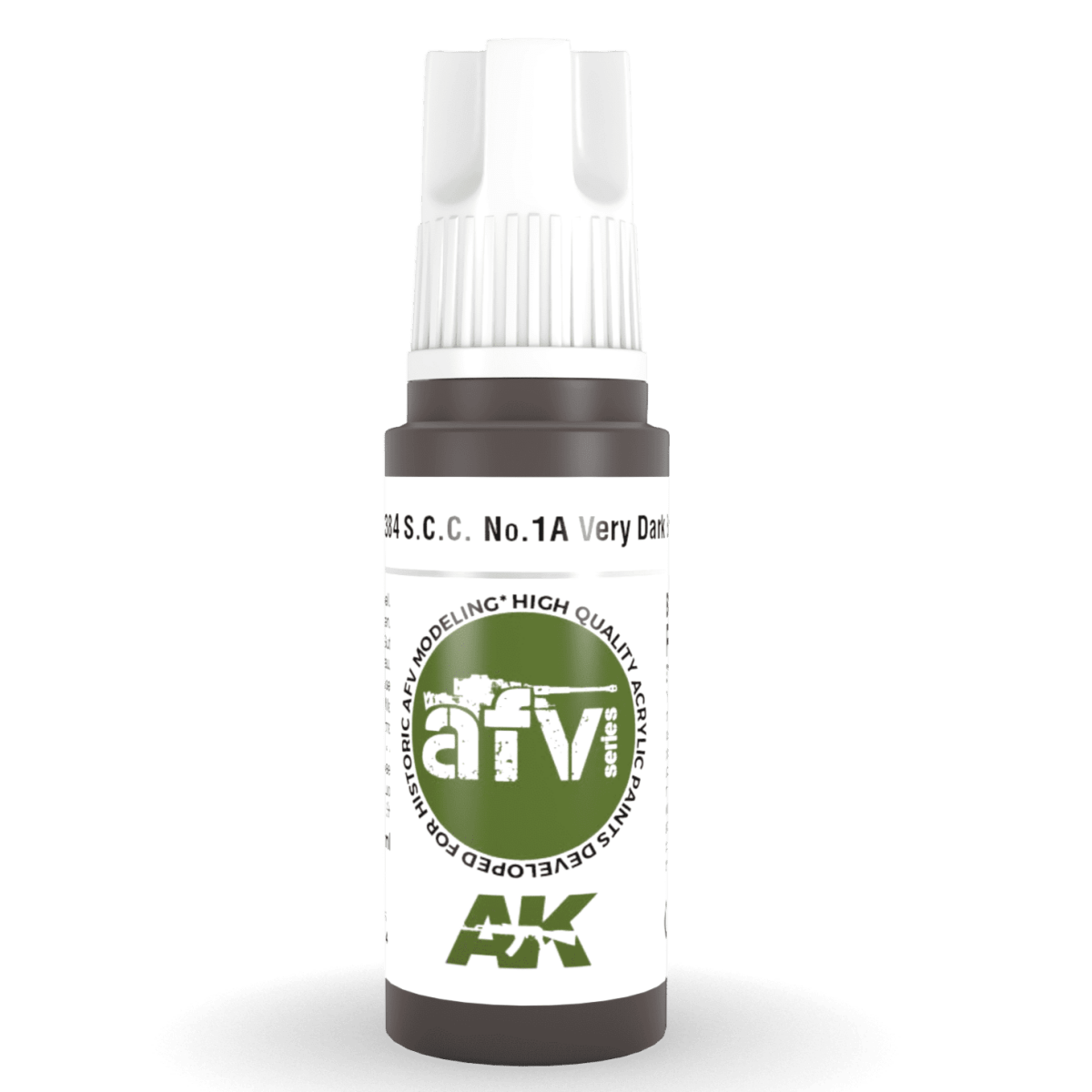 AK Interactive 3rd Generation acrylic paint S.C.C. No.1A Very Dark Brown 17ml dropper bottle