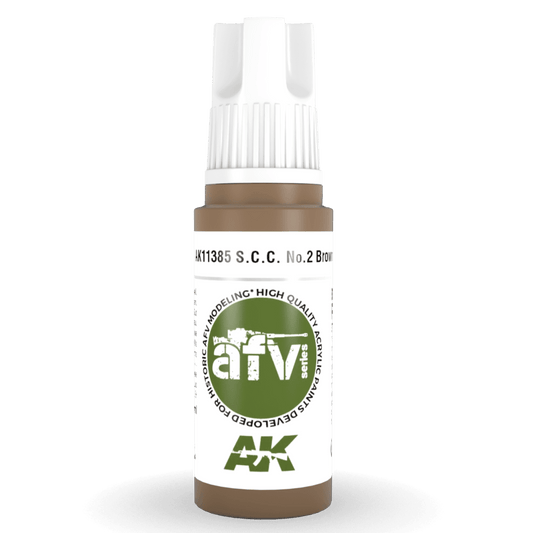 AK Interactive 3rd Generation acrylic paint S.C.C. No.2 Brown 17ml dropper bottle