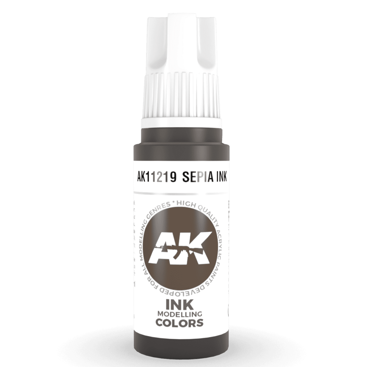 AK Interactive 3rd Generation acrylic paint Sepia INK 17ml dropper bottle