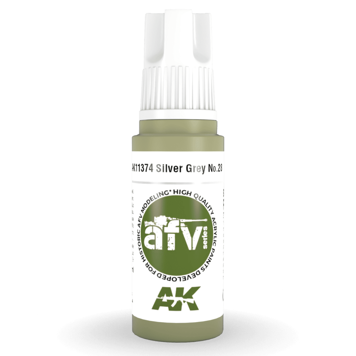 AK Interactive 3rd Generation acrylic paint Silver Grey No.28 17ml dropper bottle