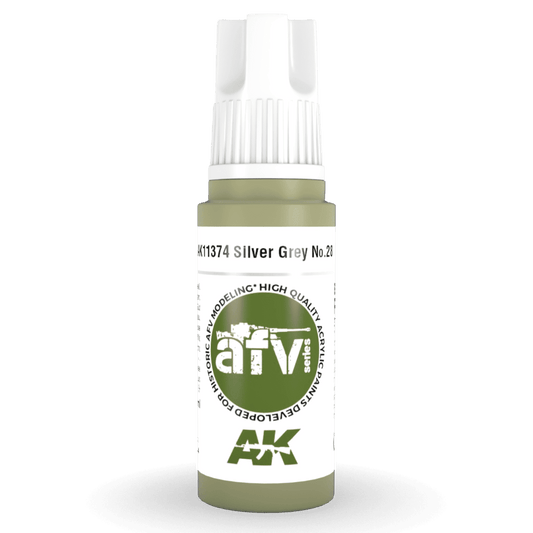 AK Interactive 3rd Generation acrylic paint Silver Grey No.28 17ml dropper bottle