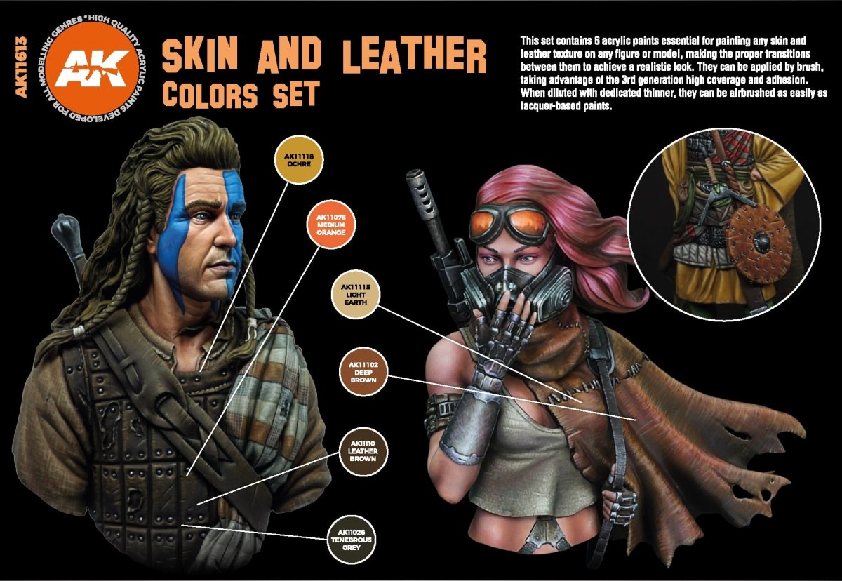 AK Interactive 3rd Gen Acrylic Skin & Leather Colors Set AK11613 - Loaded Dice