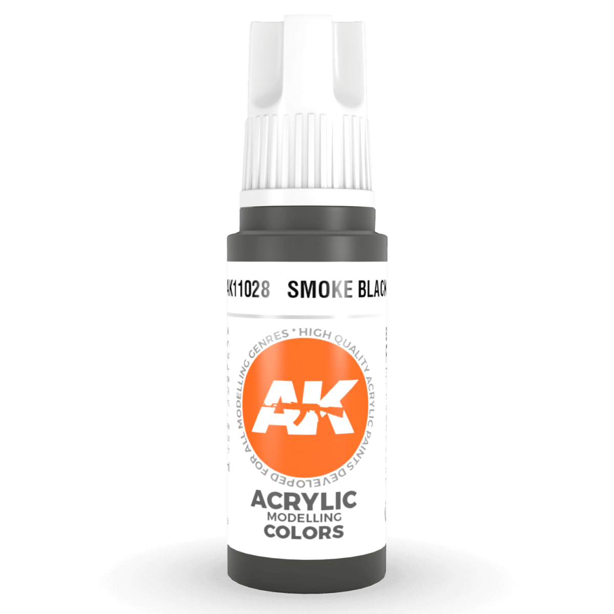 AK Interactive 3rd Generation acrylic paint Smoke Black 17ml dropper bottle