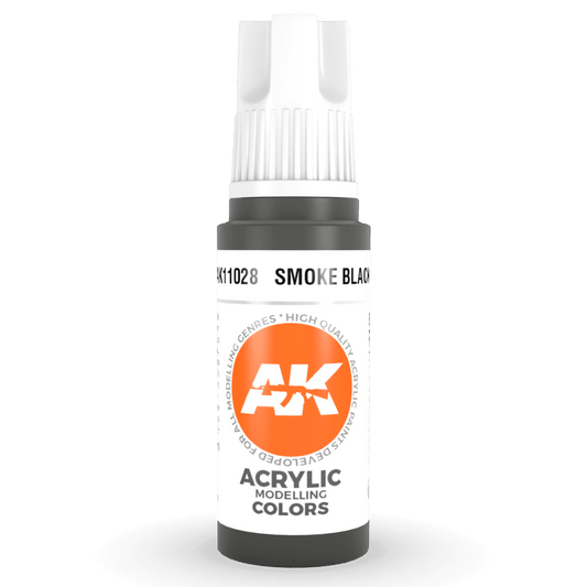 AK Interactive 3rd Generation acrylic paint Smoke Black 17ml dropper bottle