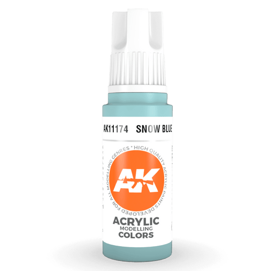 AK Interactive 3rd Generation acrylic paint Snow Blue 17ml dropper bottle