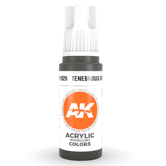 AK Interactive 3rd Generation acrylic paint Tenebrous Grey 17ml dropper bottle
