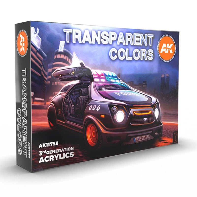 AK Interactive 3rd Generation acrylic paint set Transparent Colors Set