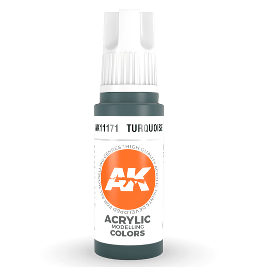 AK Interactive 3rd Generation acrylic paint Turquoise 17ml dropper bottle