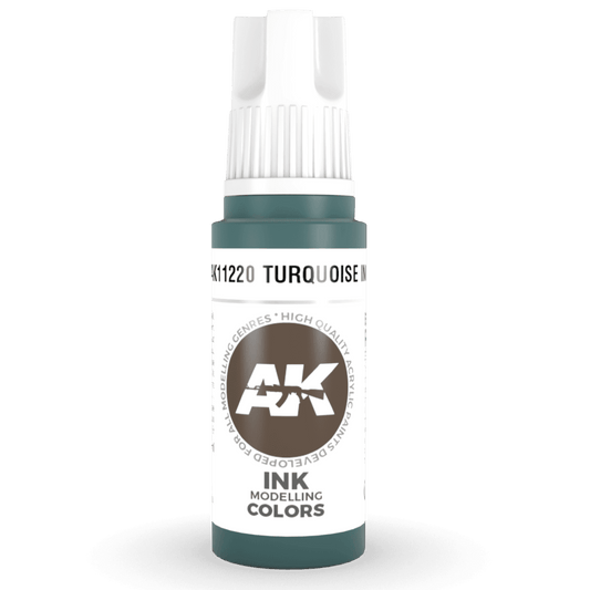 AK Interactive 3rd Generation acrylic paint Turquoise INK 17ml dropper bottle