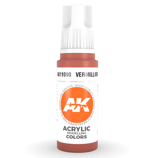 AK Interactive 3rd Generation acrylic paint Vermillion 17ml dropper bottle