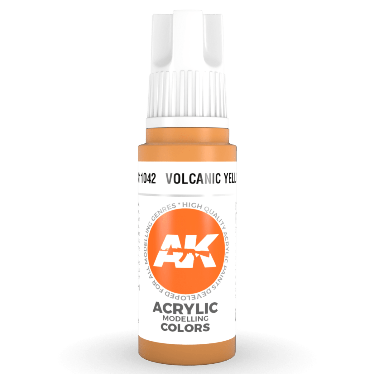AK Interactive 3rd Generation acrylic paint Volcanic Yellow 17ml dropper bottle