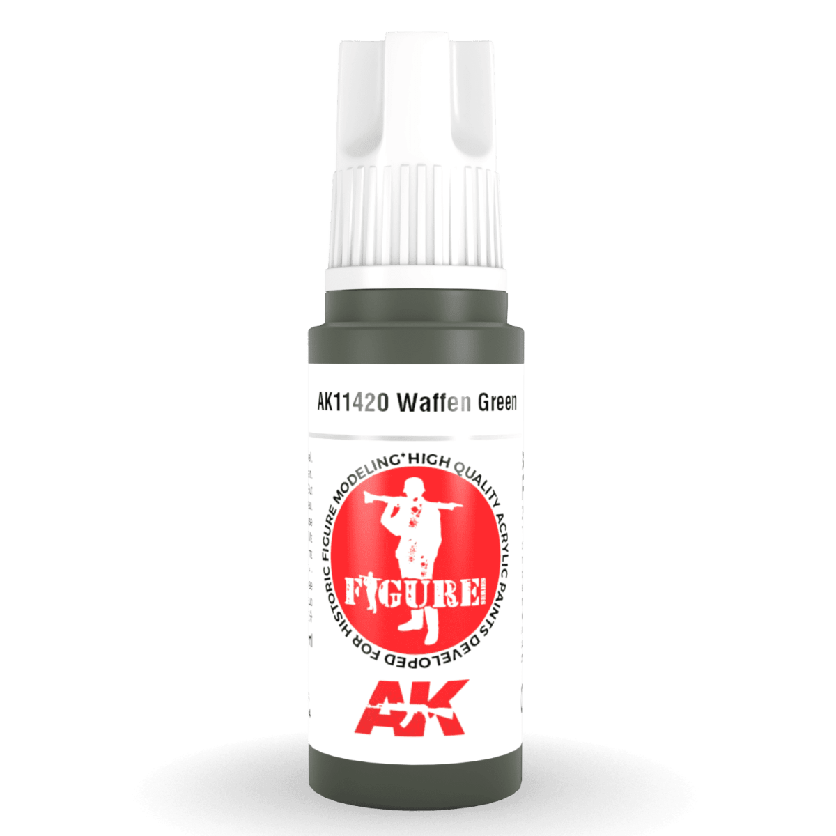 AK Interactive 3rd Generation acrylic paint Waffen Green 17ml dropper bottle