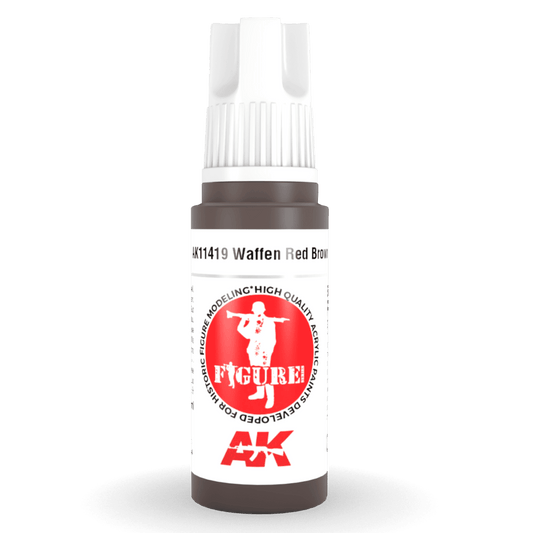 AK Interactive 3rd Generation acrylic paint Waffen Red Brown 17ml dropper bottle