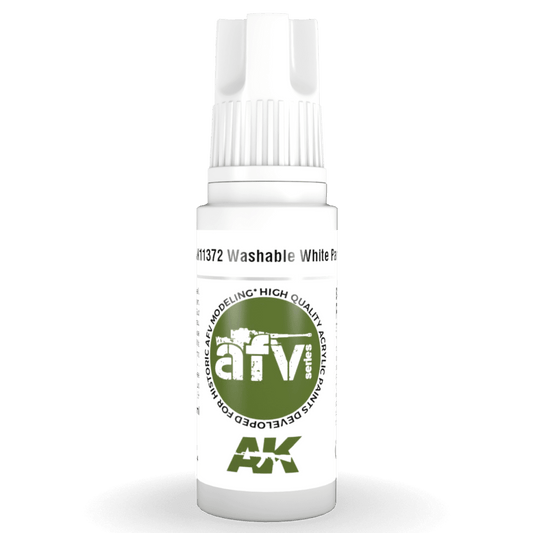 AK Interactive 3rd Generation acrylic paint Washable White Paint 17ml dropper bottle