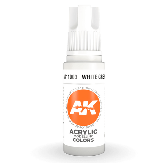AK Interactive 3rd Generation acrylic paint White Grey 17ml dropper bottle