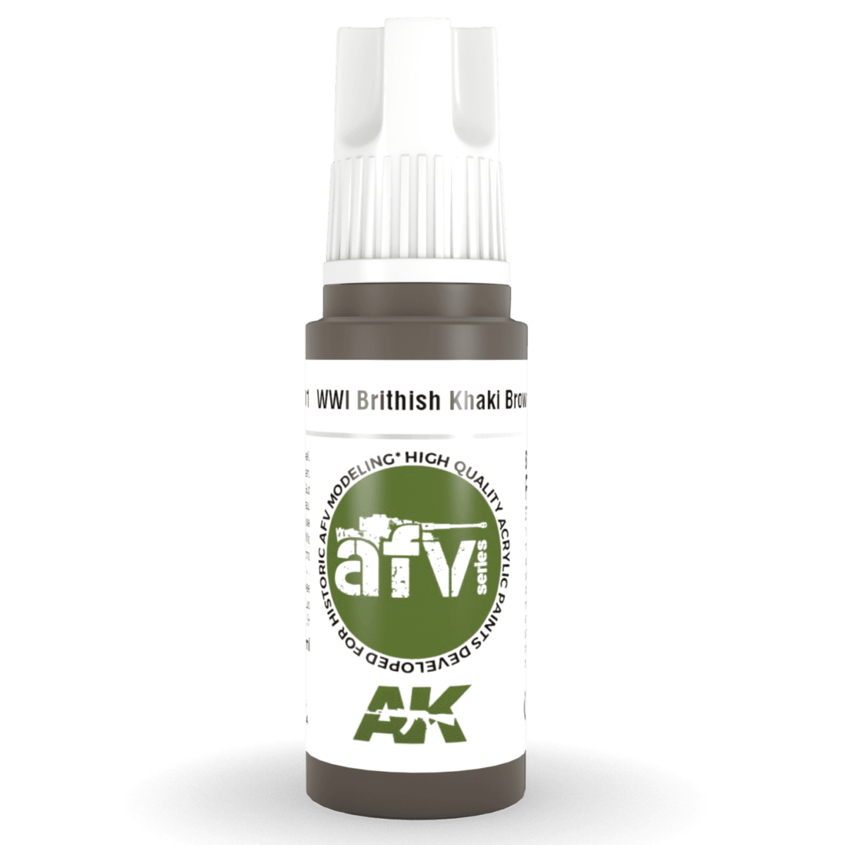 AK Interactive 3rd Generation acrylic paint WWI British Khaki Brown Base 17ml dropper bottle