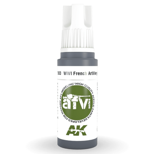 AK Interactive 3rd Generation acrylic paint WWI French Artillery Grey 17ml dropper bottle
