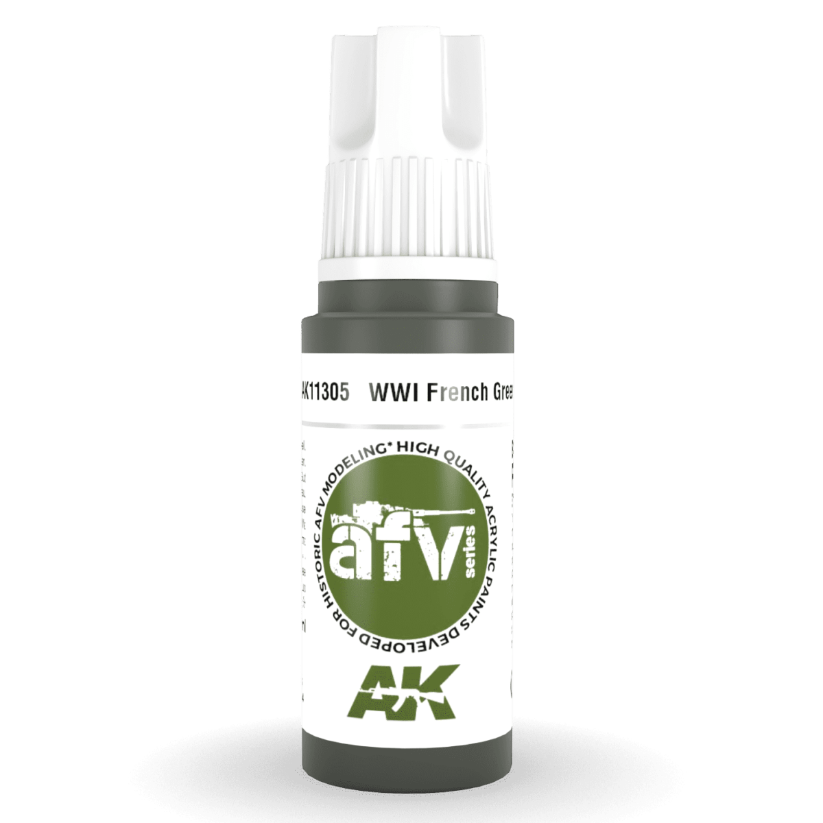 AK Interactive 3rd Generation acrylic paint WWI French Green 1 17ml dropper bottle