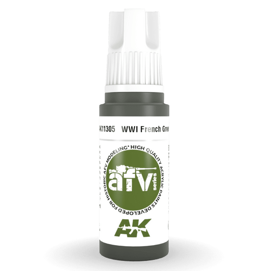 AK Interactive 3rd Generation acrylic paint WWI French Green 1 17ml dropper bottle