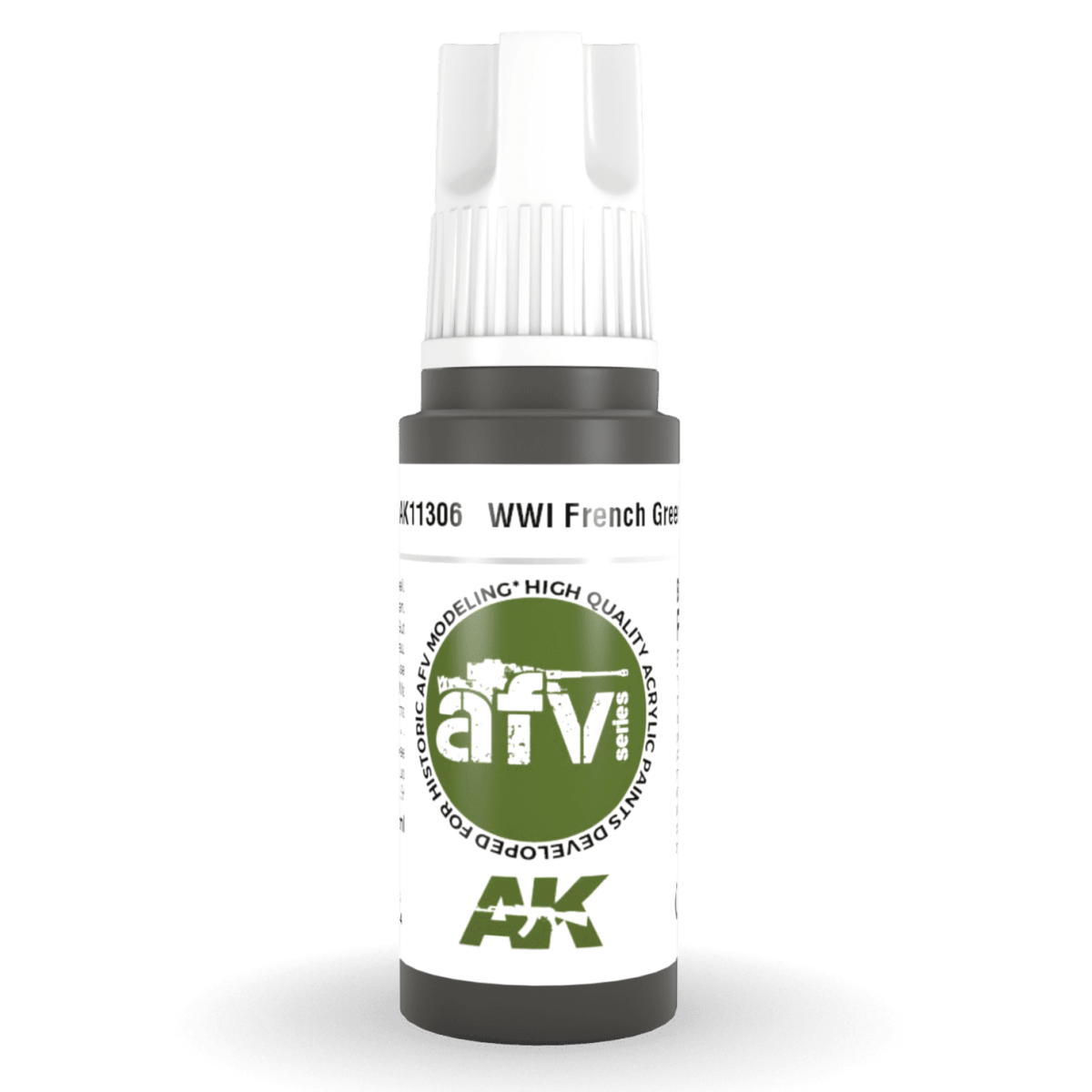 AK Interactive 3rd Generation acrylic paint WWI French Green 2 17ml dropper bottle
