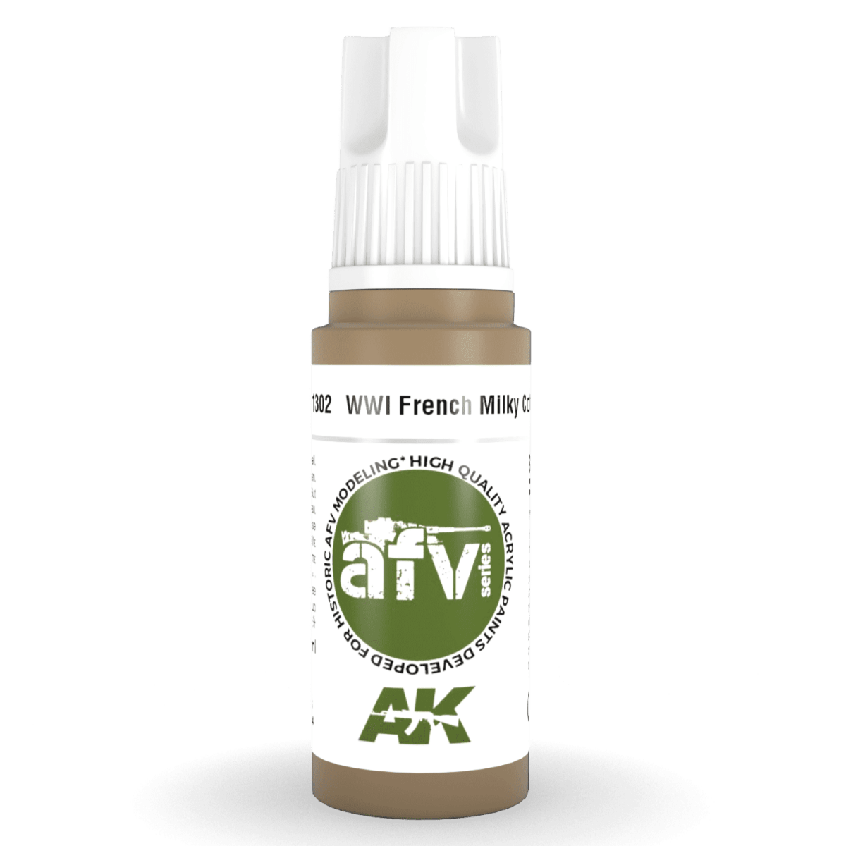 AK Interactive 3rd Generation acrylic paint WWI French Milky Coffee 17ml dropper bottle
