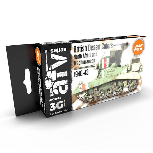 AK Interactive 3rd Generation acrylic paint set British Desert Colors N. Africa & Mediterranean 1940-43