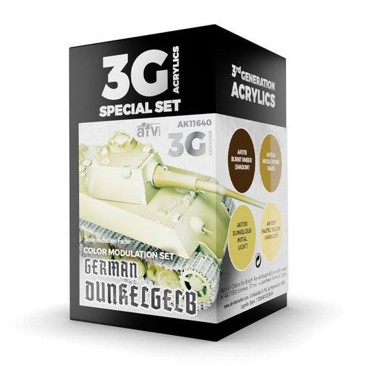 AK Interactive 3rd Generation acrylic paint set German Dunkelgelb Modulation Set