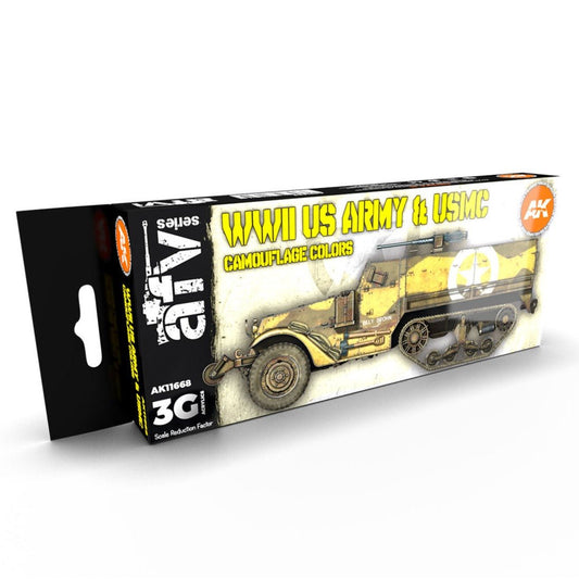 AK Interactive 3rd Generation acrylic paint set US Army & USMC Camouflage Colors