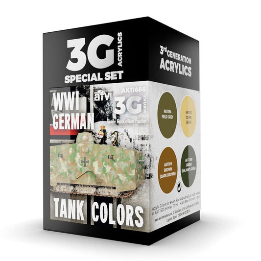 AK Interactive 3rd Generation acrylic paint set WWI German Tank Colors