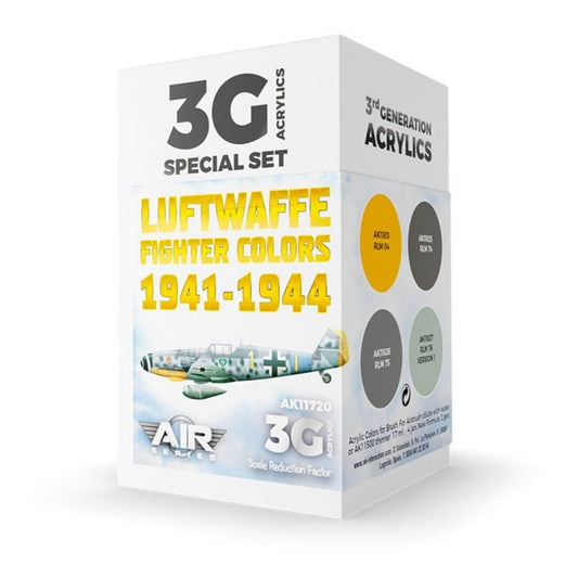 AK Interactive 3rd Generation acrylic paint set Luftwaffe Fighter Colors 1941-1944 Set