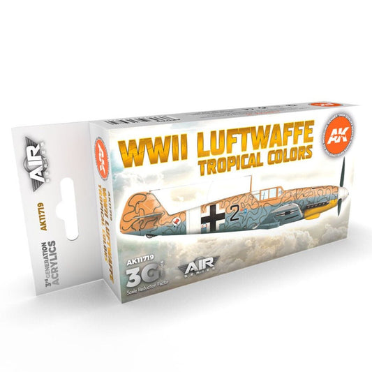 AK Interactive 3rd Generation acrylic paint set WWII Luftwaffe Tropical Colors Set