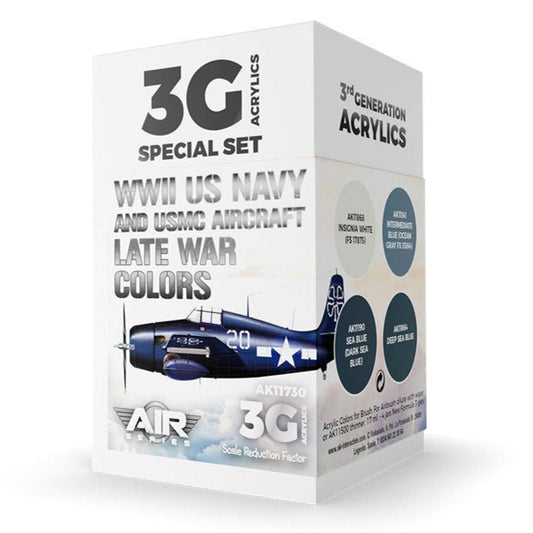 AK Interactive 3rd Generation acrylic paint set WWII US Navy & USMC Aircraft Late War Colors Set