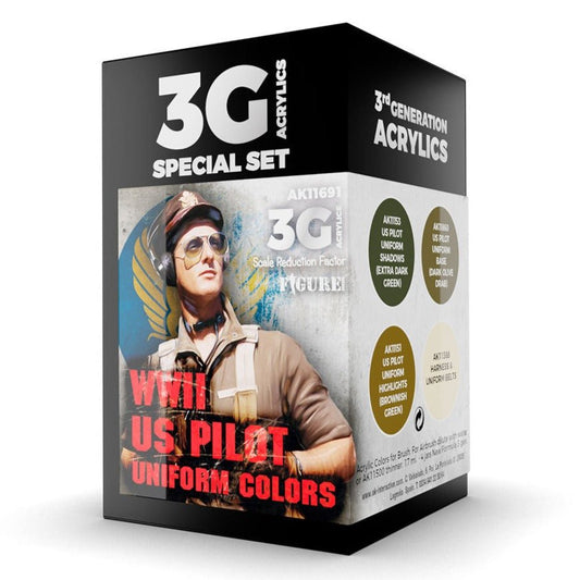 AK Interactive 3rd Generation acrylic paint set WWII US Uniform Colors