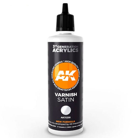 AK Interactive 3rd Generation acrylic paint Satin Varnish 17ml dropper bottle