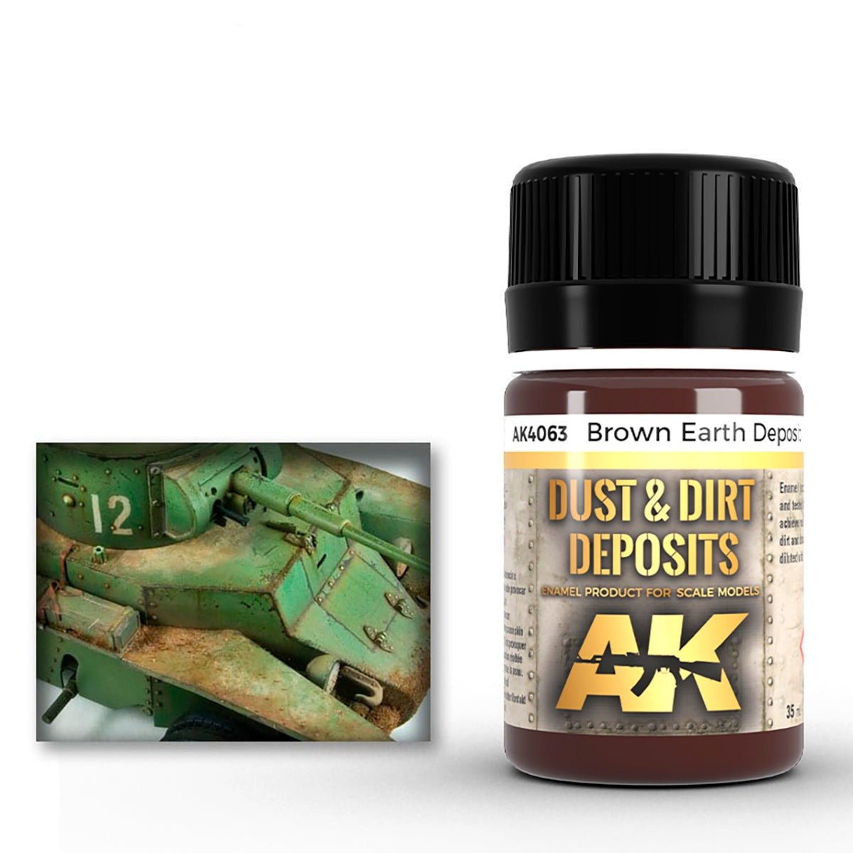 AK Interactive Brown Earth Deposit weathering product for scale models