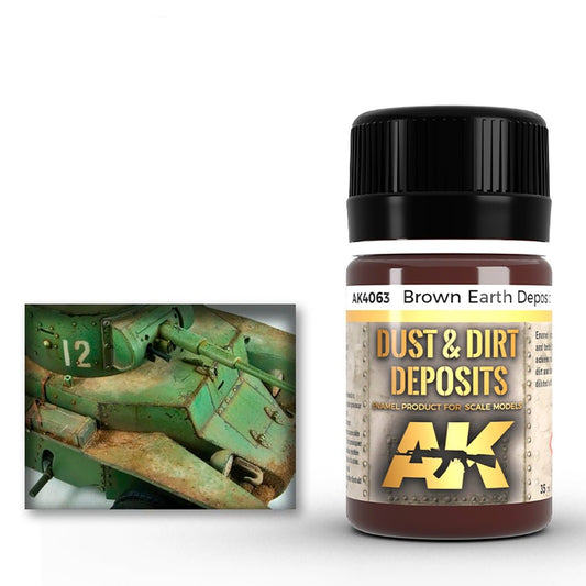 AK Interactive Brown Earth Deposit weathering product for scale models