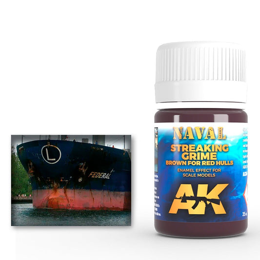 AK Interactive Brown Streaking Grime for Red Hulls weathering product for scale models