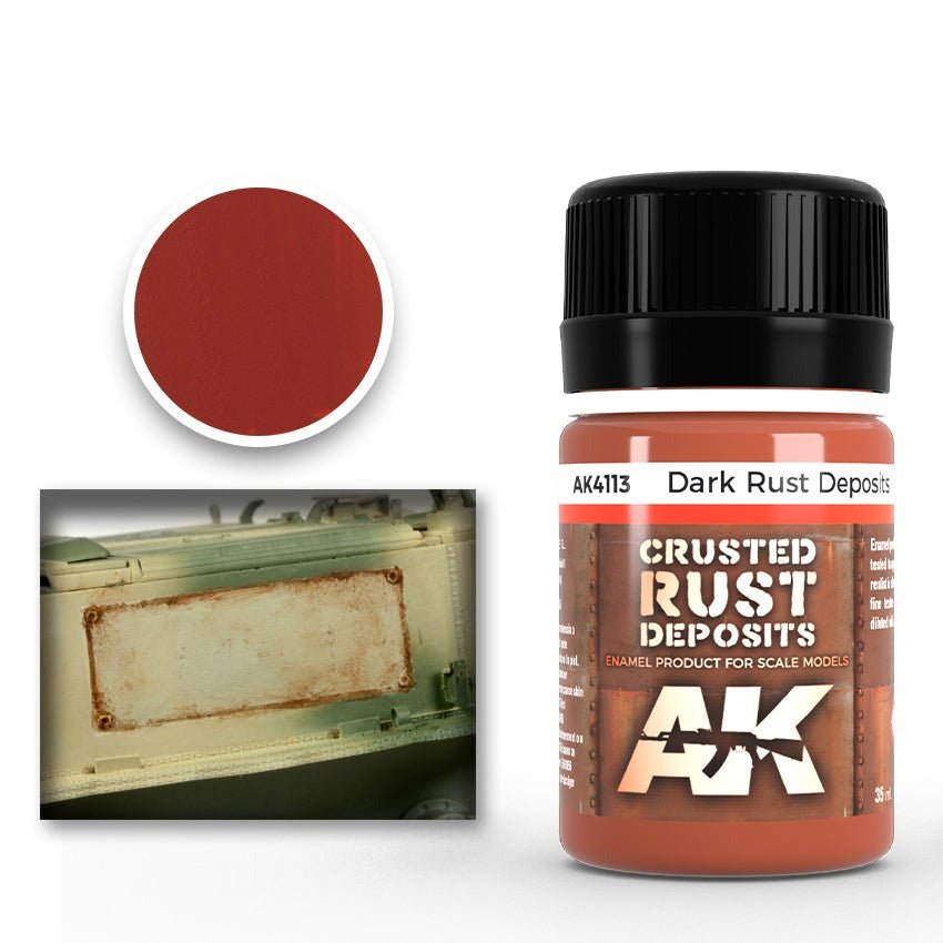 AK Interactive Dark Rust Deposit weathering product for scale models