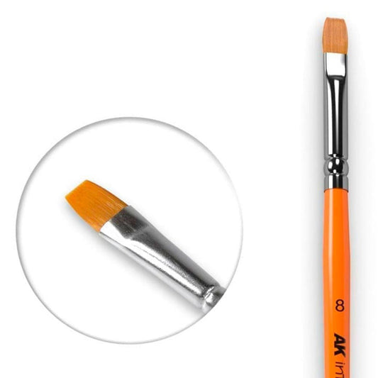 AK Interactive Flat Brush 8 Synthetic modelling brush