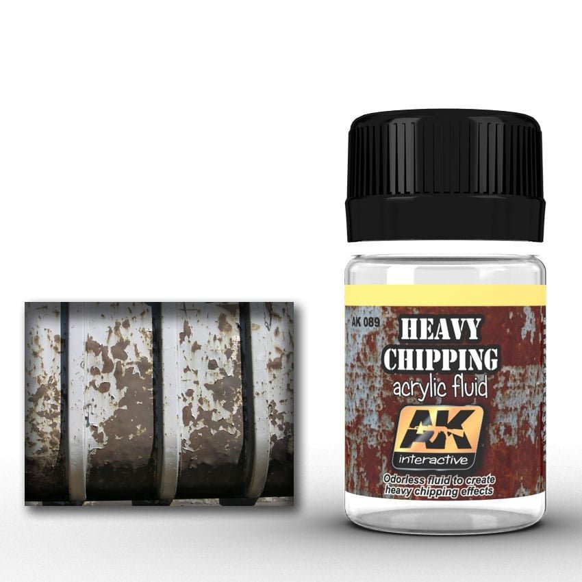 AK Interactive Heavy Chipping Effects Acrylic Fluid weathering product for scale models